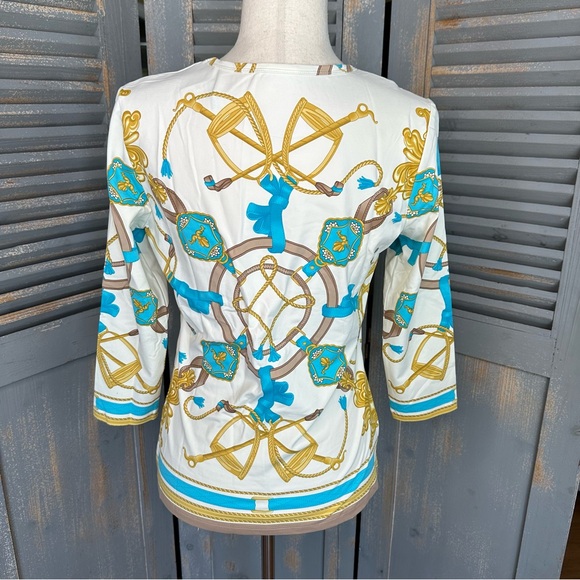 J. McLaughlin Signature 3/4 Sleeve Tee Equestrian Sz M NWT - Picture 13 of 16